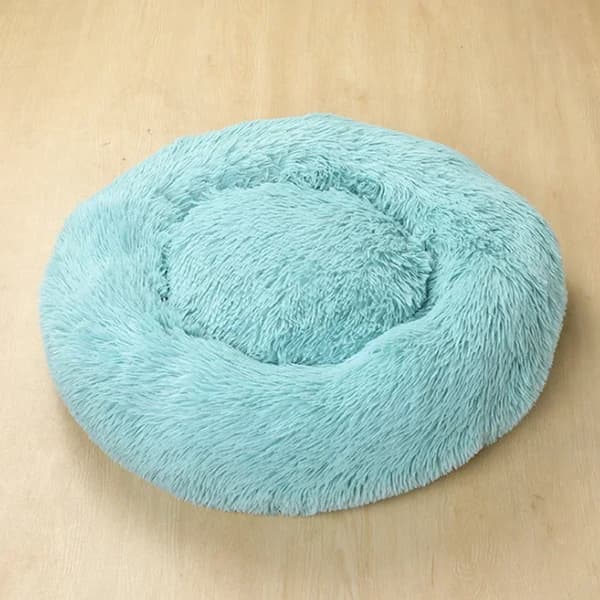 Pet Bed, Super Blød Plys, Komfortabelt Design,70CM, Himmelblå