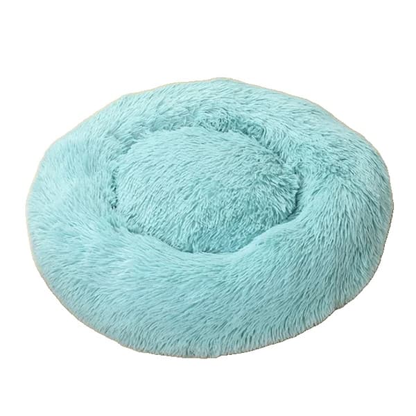 Pet Bed, Super Blød Plys, Komfortabelt Design,70CM, Himmelblå
