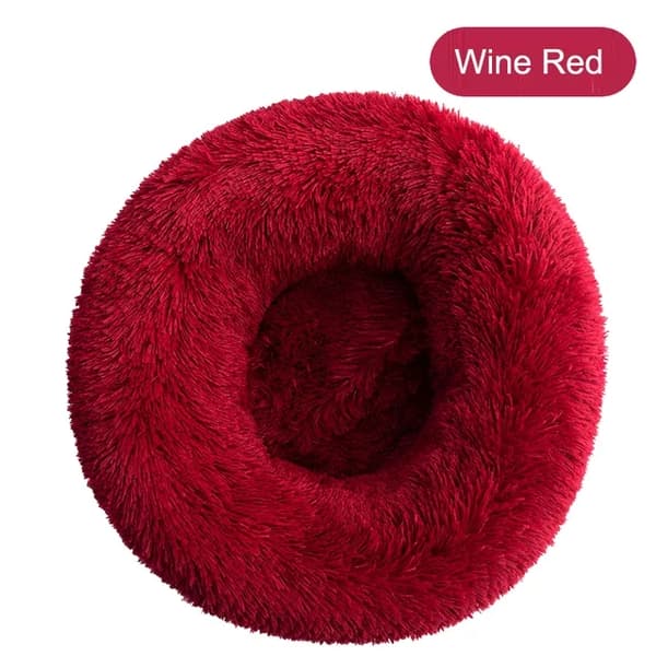 Katte seng, blød plys, bærbar,Diameter 80cm, Vinkar