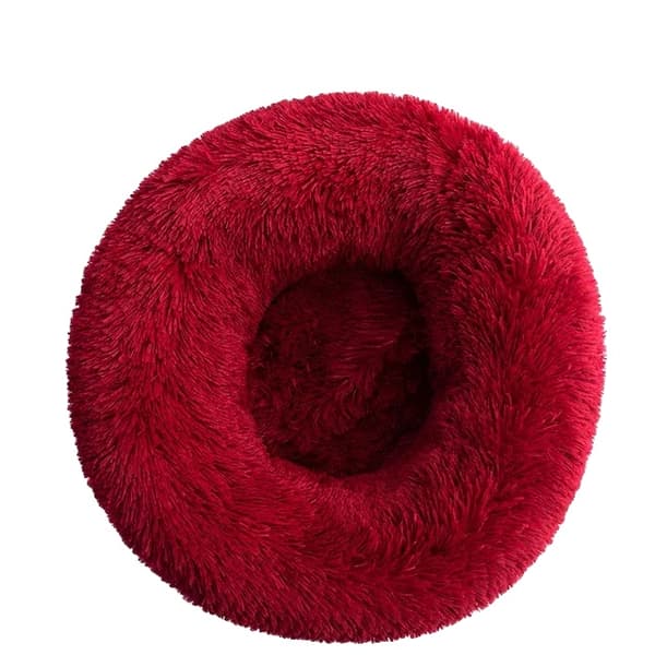 Katte seng, blød plys, bærbar,Diameter 80cm, Vinkar