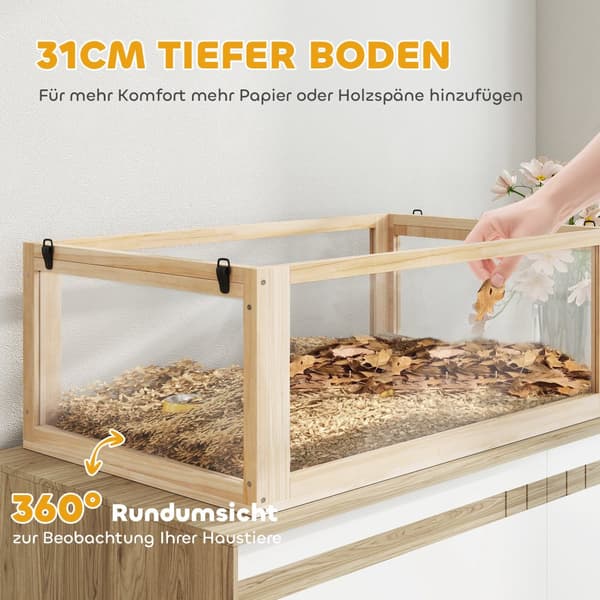 Hamsterbur, 80x50x76 cm, Naturtræ