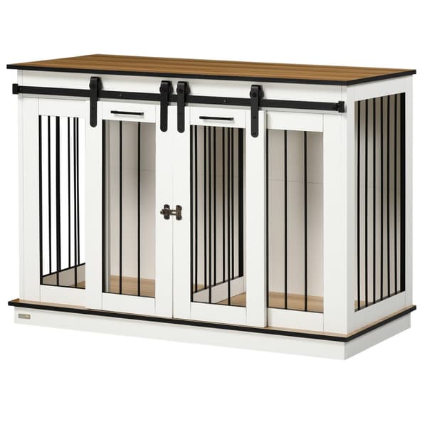 Hundebur, 120x60x88.5 cm, Hvid