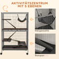 Miniatyrbillede 6 af 9: Gnaverbur, 80x52x128 cm, Grå