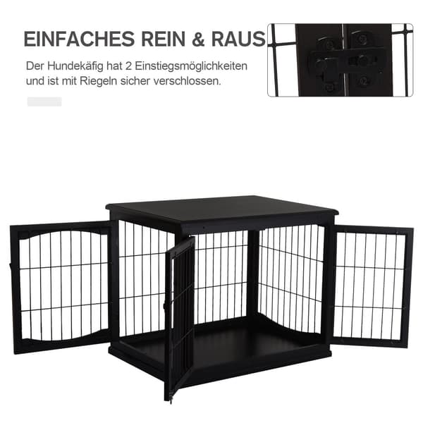 Hundehus, Hundehytte, 81x58.5x66 cm, Sort