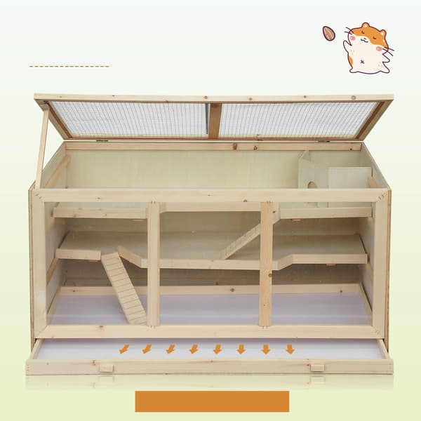 Hamsterihäkki, 115x57x55 cm, luonnonpuu