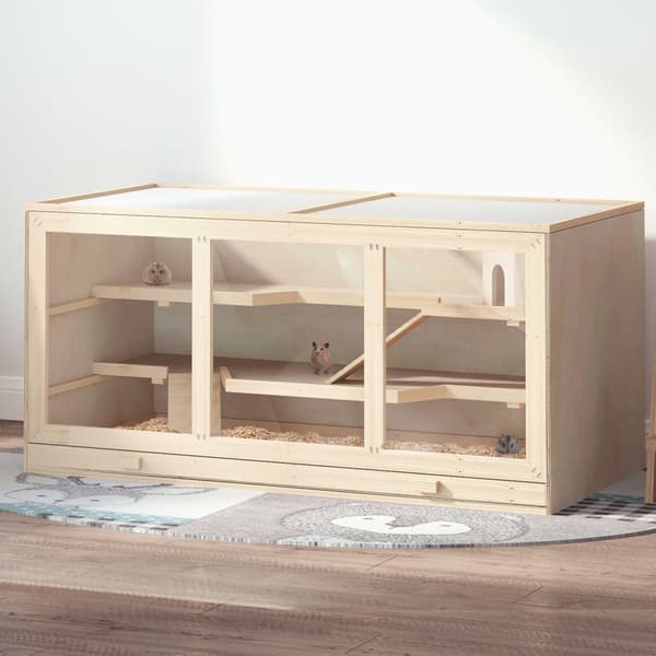 Hamsterihäkki, 115x57x55 cm, luonnonpuu