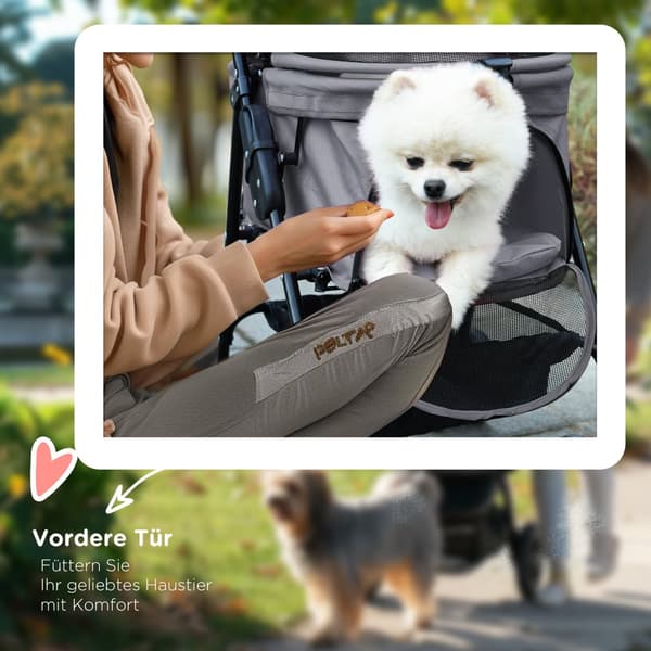 Lemmikkieläinten vaunut, Hundewagen, 67x45x96 cm, Harmaa