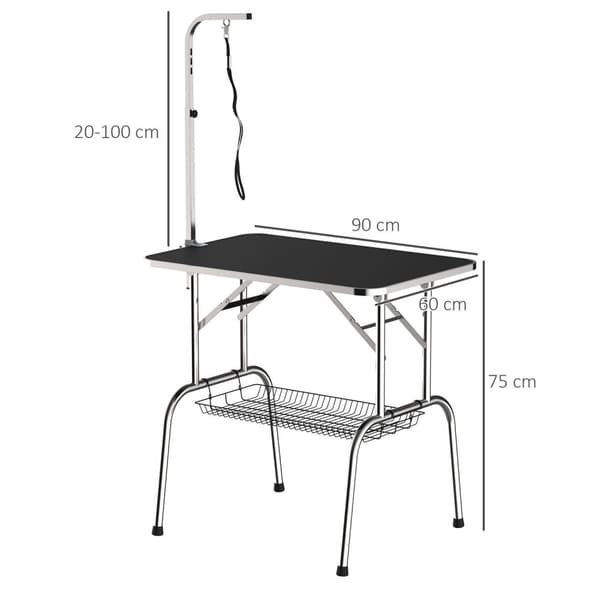 Rootz Hundeplejebord - Sort - Gummi, Stål - 35,43 cm x 23,62 cm x 29,53 cm