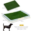 Miniatyrbild 3 av 7: Rootz hundtoalett - Valptoalett - 2 lager - Konstgräs - Återanvändbar - Träningsdyna för valp - Grön + Vit - 63 x 48,5 x 6 cm