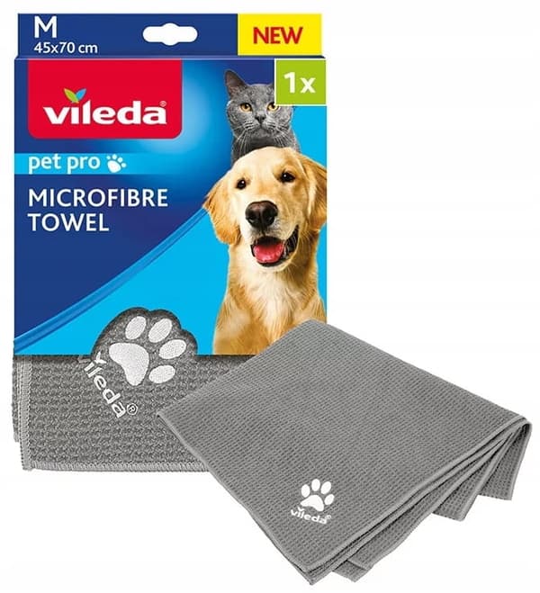 Vileda Mikrokuitupyyhe Eläimille 45x70cm M Harmaa
