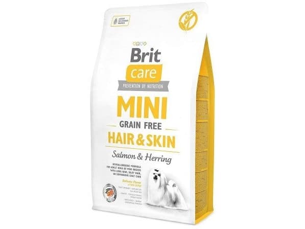Brit Care Mini Grain Free Hair & Skin Salmon & Herring, Voksen, X-small (< 4kg), Sild, Laks, 2 kg