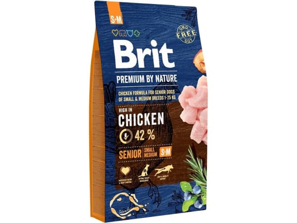 Brit Premium by Nature Senior S+M, Senior, Äpple, Kyckling, Majs, 8 kg