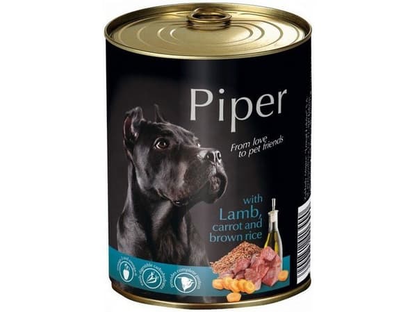Piper Piper Dog Karitsaa, porkkanaa ja riisiä tölkki 800g