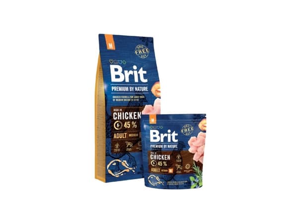 Brit Premium by Nature Adult M, Vuxen, Medium (11 - 25 kg), Äpple, Kyckling, Majs, 15 kg