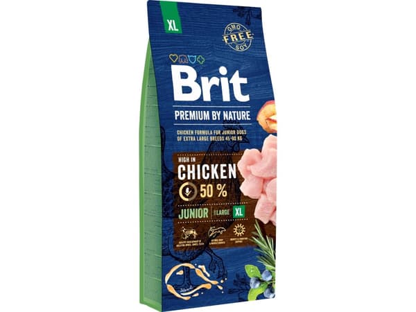 Brit Premium by Nature Junior XL, Voksen, Enorm (> 45kg), Kylling, 15 kg