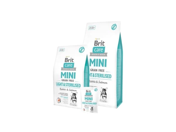 Brit Care Mini Light & Sterilised, Mini (5 - 10kg), Kanin, Lax, 7 kg