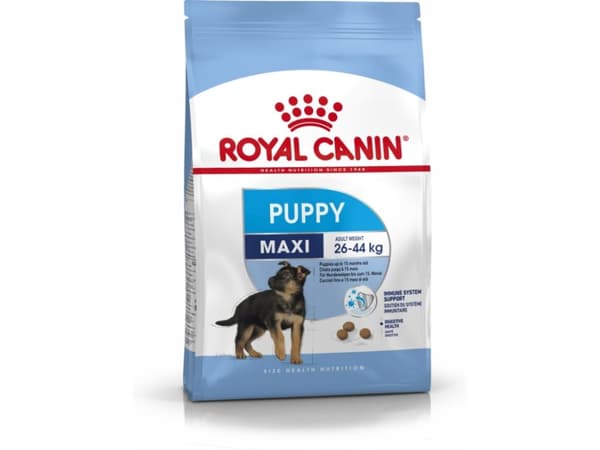 Royal Canin Maxi Puppy, Pentu, siipikarja, riisi, 4 kg, Maxi (26 - 44 kg), A-vitamiini, B1-vitamiini, B12-vitamiini, B2-vitamiini, B3-vitamiini, B5-v