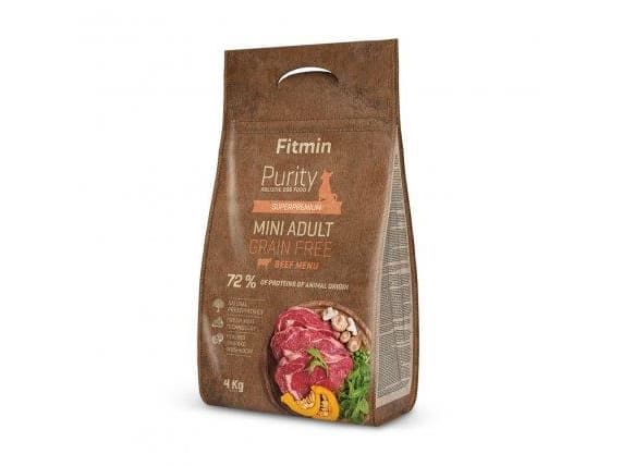 FITMIN Purity GF Adult Mini Beef, Adult (animal), Pieni (5 - 10 kg), X-Small (< 4 kg), Naudanliha, 4 kg