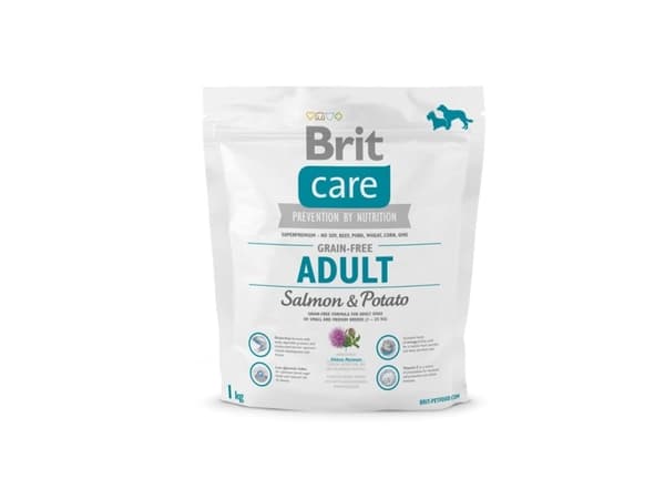 Brit Care Grain-free Adult Salmon & Potato, Vuxen, Medium (11 - 25 kg), Mini (5 - 10kg), X-Small (<4kg), Äpple, Potatis, Lax, 1 kg