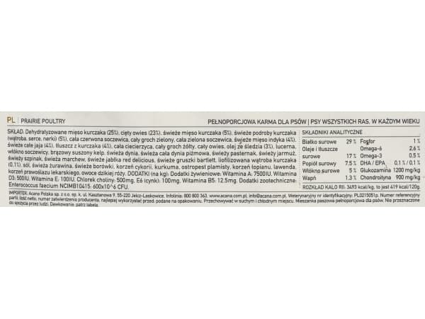 Acana Prairie Poultry Dog 11,4 kg