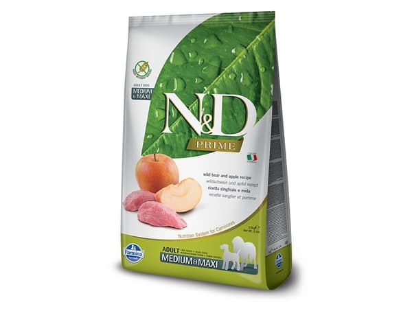 Farmina Pet Food N&D Prime, Voksen, Maxi (26 - 44 kg), Medium (11 - 25 kg), Eple, Villsvin, 12 kg