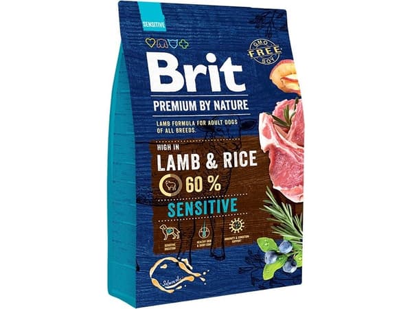 Brit Premium by Nature Sensitive Lamb, Adult, Alle hunderaser, Lam, Ris, 3 kg
