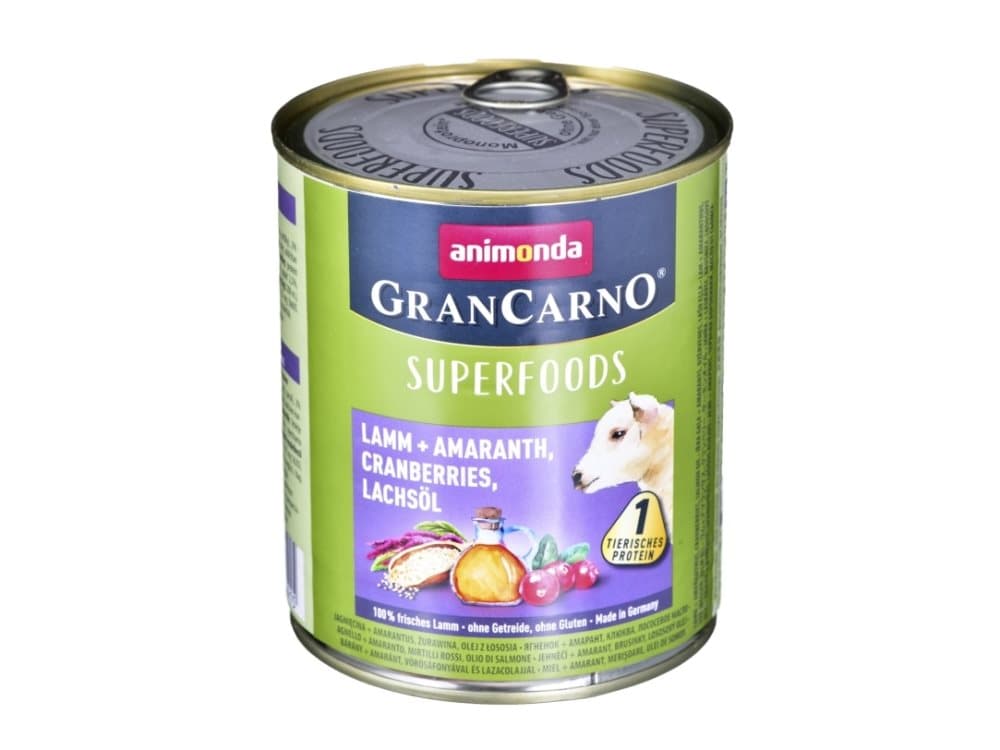 ANIMONDA GranCarno Superfoods smag: kalkun, rødbeder, vilde rose, linolie - 800 g dåse