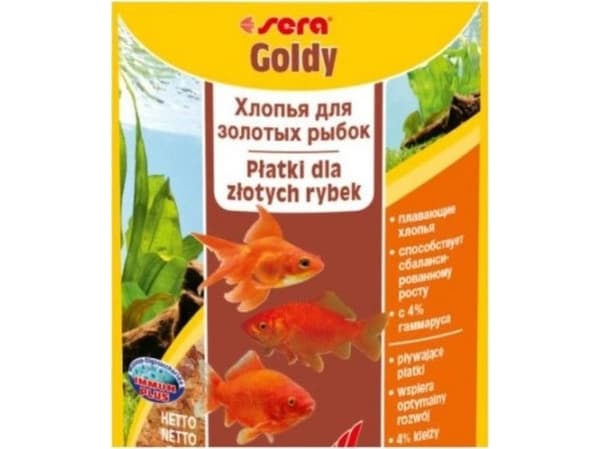 Goldy Nature - 12 g påse, flingor - foder för guldfiskar