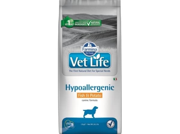 Farmina Pet Food Vet Life Hypoallergenic, Vuxen, Alla raser, Fisk, Potatis, 12 kg