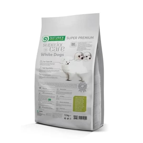 Nature's Protection Superior Care White Dogs Grain Free White Fish Junior Small and Mini Breeds 1,5kg, viljaton kuivaruoka, jossa on valkoista kalaa