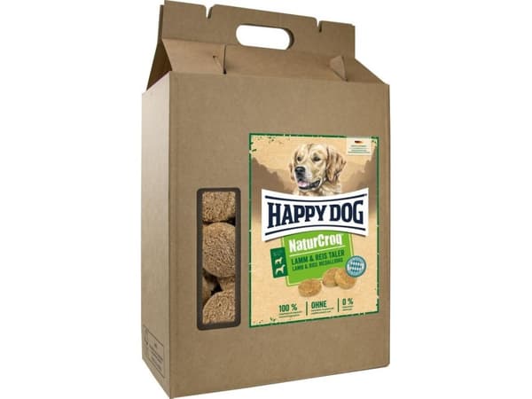 Happy Dog NaturCroq Lamm-Reis-Taler, lautanen, herkku keskikokoisille ja suurille koirille, lammas - riisi, 5kg