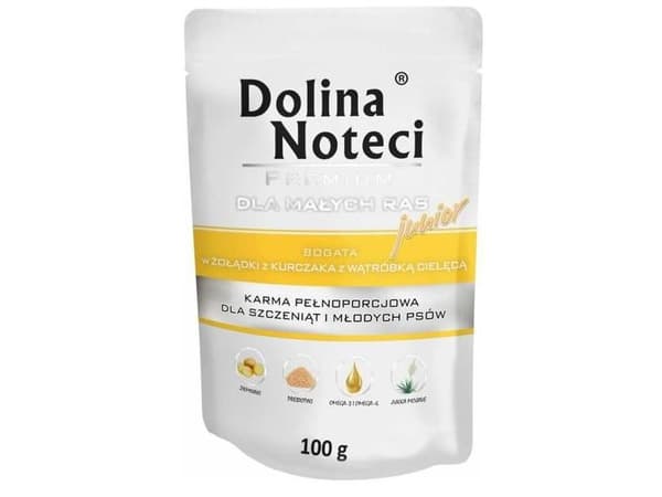 Dolina Noteci Premium Pies Junior Chicken stomachs and veal liver sachet - 100g