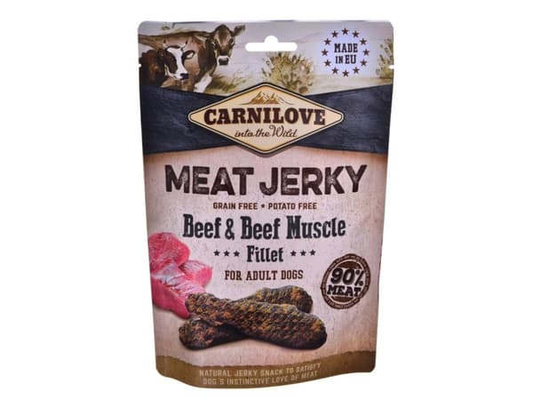 Brit Carnilove Dog Jerky Beef &amp; Beef Fillet 100g