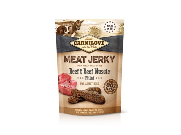 Brit Carnilove Dog Jerky Beef &amp; Beef Fillet 100g