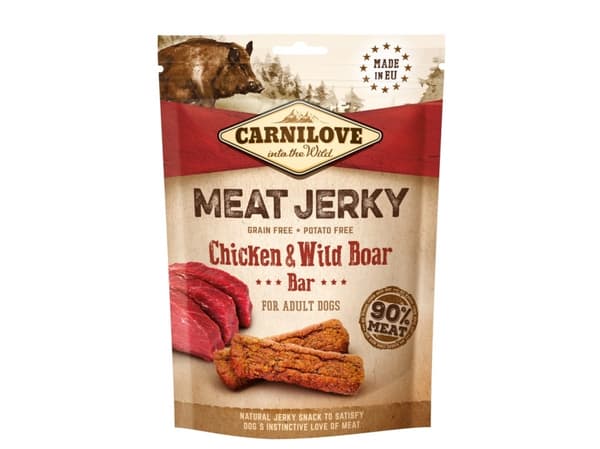 Brit Brit Carnilove Jerky Chicken & Wild Boar Bar Kylling Villsvin Hundegodbit 100 g