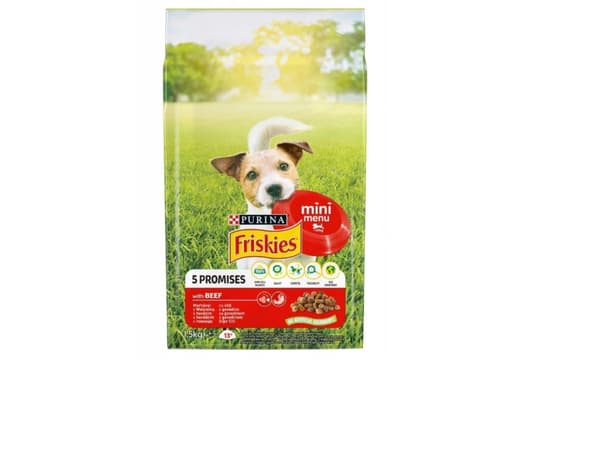 Purina Friskies Mini Menu, Voksen, Mini (5 - 10kg), Storfekjøtt, 1,5 kg