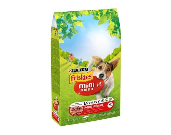Purina Friskies Mini Menu, Voksen, Mini (5 - 10kg), Storfekjøtt, 1,5 kg