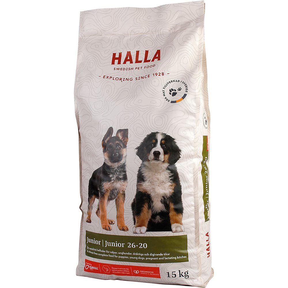 HUNDFODER HALLA JUNIOR 26-20 15KG