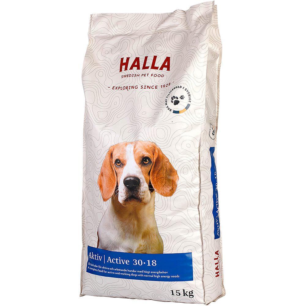 HUNDFODER HALLA AKTIV 30-18 15KG