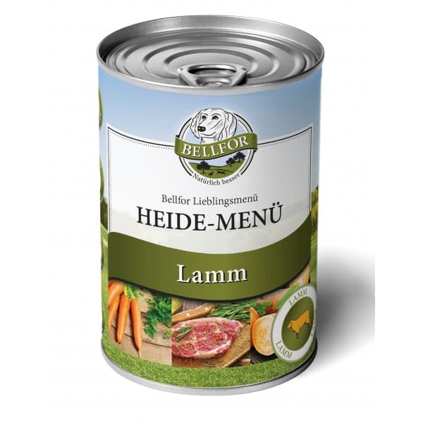 Våt mat til hunder med lam - kornfri - Heide-Menü fra Bellfor Hundemat - 400g