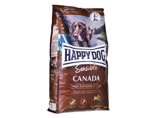 HAPPY DOG Supreme Sensible Canada Torrt hundfoder Lax, kanin, lamm 11 kg
