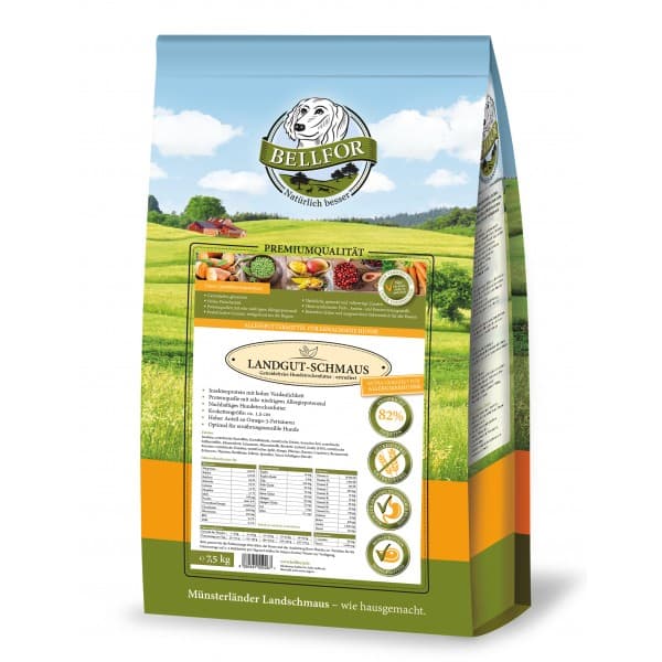 Hypoallergen tørrmat til hunder med insekter kornfri - Landgut-Schmaus fra Bellfor Hundemat - 7,5 kg