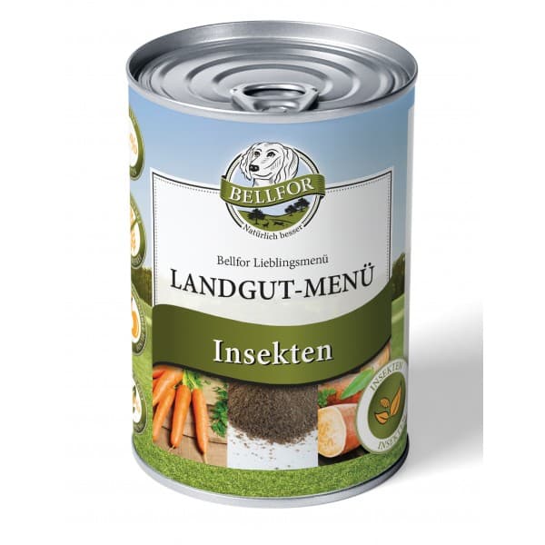 Hypoallergen våt mat til hunder med insekter - kornfri - Landgut-Menü fra Bellfor Hundemat - 400g
