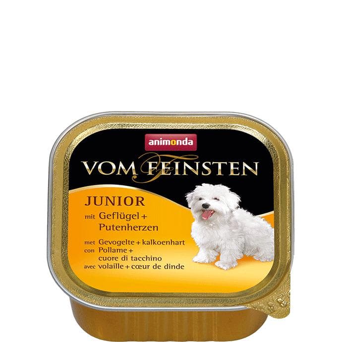 Animonda Vom Feinsten Junior halsdukar med fjäderfä och kalkon hjärta 150 g