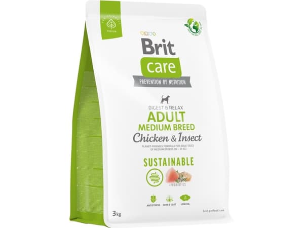 BRIT Care Dog Sustainable Adult Medium Breed Chicken &amp; Insect - kuivaruoka koirille - 3 kg