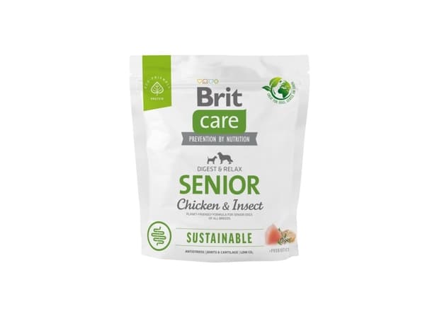 BRIT Care Dog Sustainable Senior Chicken &amp; Insect - kuivaruoka koirille - 1 kg