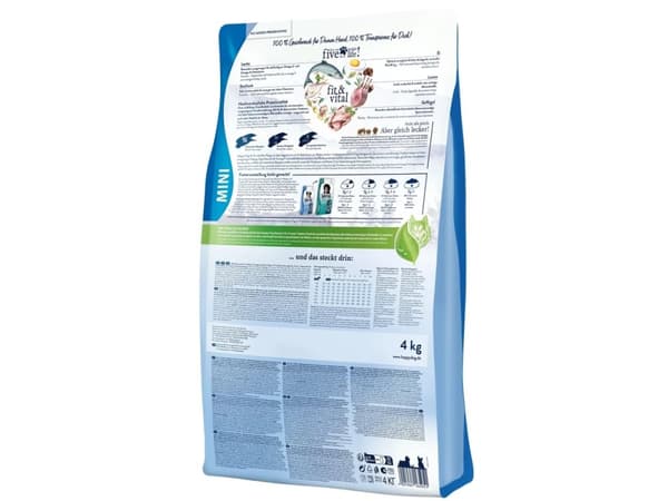 Happy Dog fit&vital Mini Puppy, Valp, Mini (5 - 10kg), Nötkött, Fisk, Lamm, Höns, 4 kg