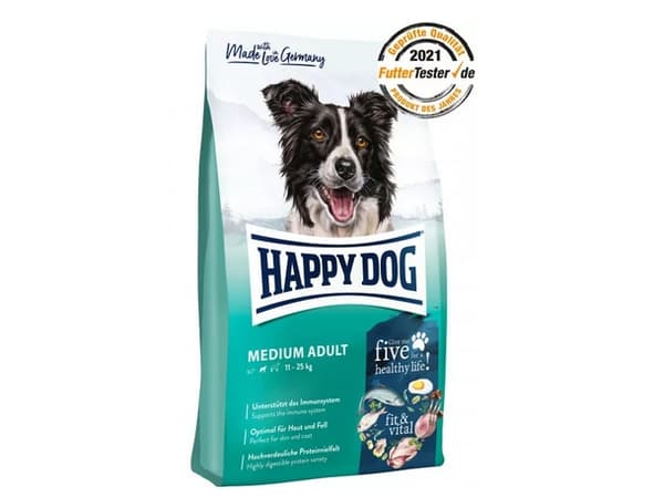 Happy Dog fit & vital - Medium Adult, Vuxen, Medium (11 - 25 kg), Egg, Fisk, Lamm, Höns, Lax