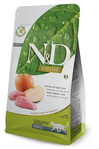 FARMINA N&D Prime Boar & Apple Adult - tør kattefoder - 5 kg