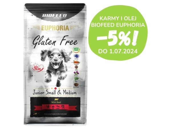 BIOFEED Euphoria Gluten Free Junior small & medium Beef - tørfoder til hunde - 12kg